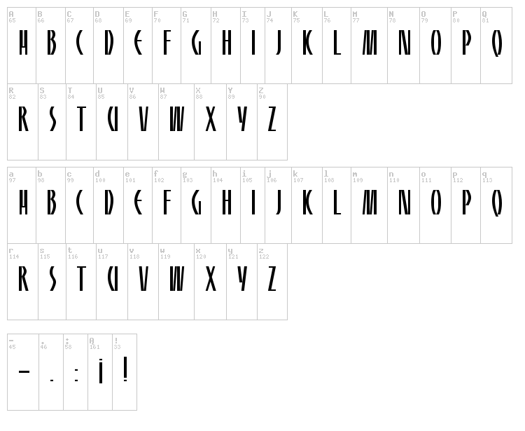 HFF Sultan of Swat font map